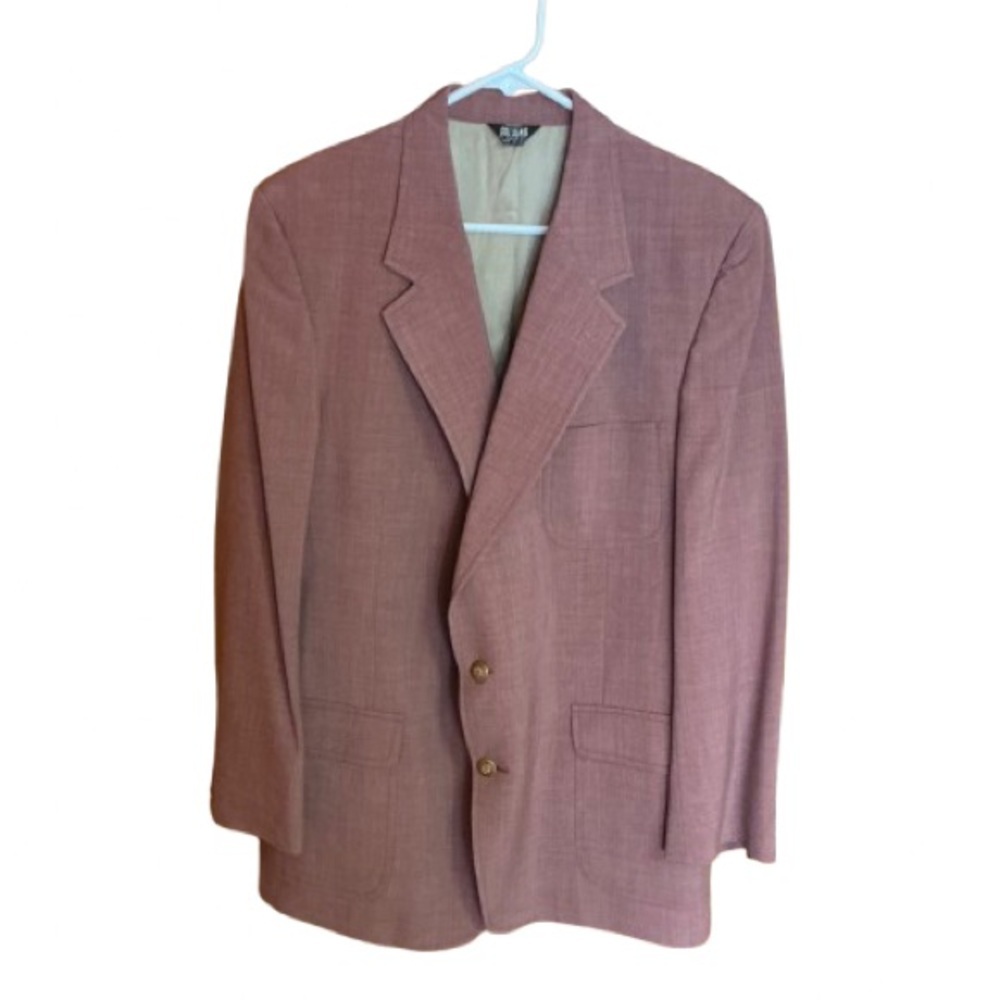Vintage Bill Blass 70s pink leisure suit jacket